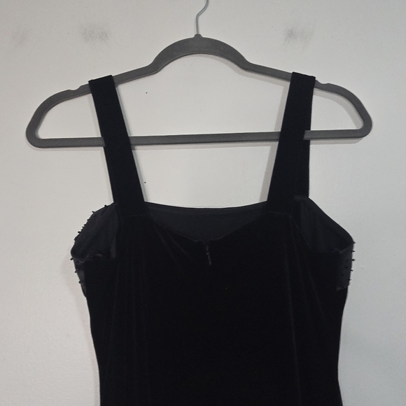 Adrianna Papell Occasions Black Velvet Beaded Evening Gown Matching Jacket Vinta - Picture 8 of 17